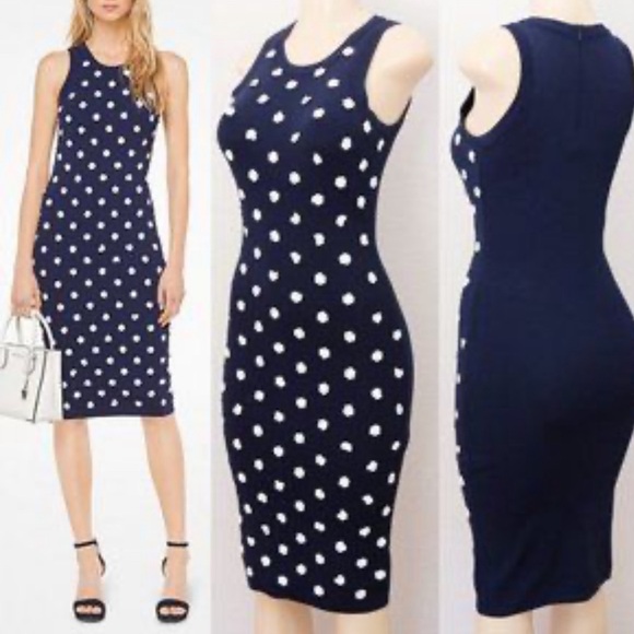 Perfect Michael Kors midi knit sleeveless beaded flower dress XS - Picture 2 of 10